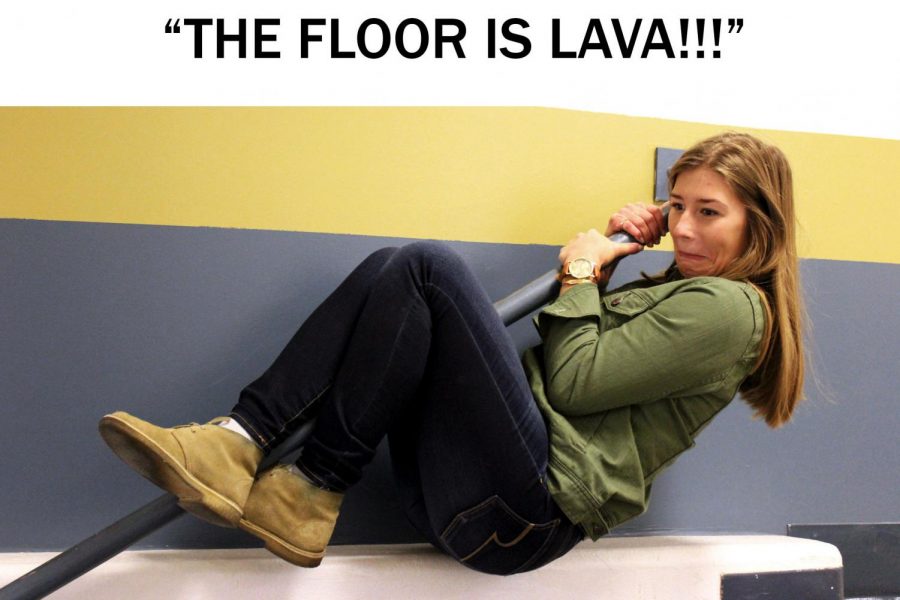 THE FLOOR IS LAVA aka the only way to get someones attention.