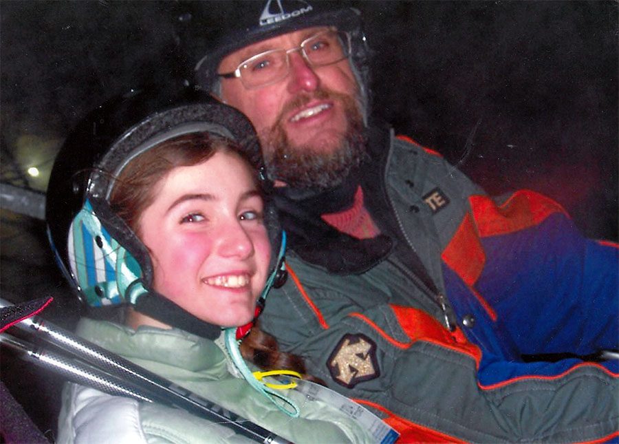 Freshman Kaylynn Brumbaugh enjoys the slopes with her dad  (Mr. Brumbaugh to most of us who have had biology)