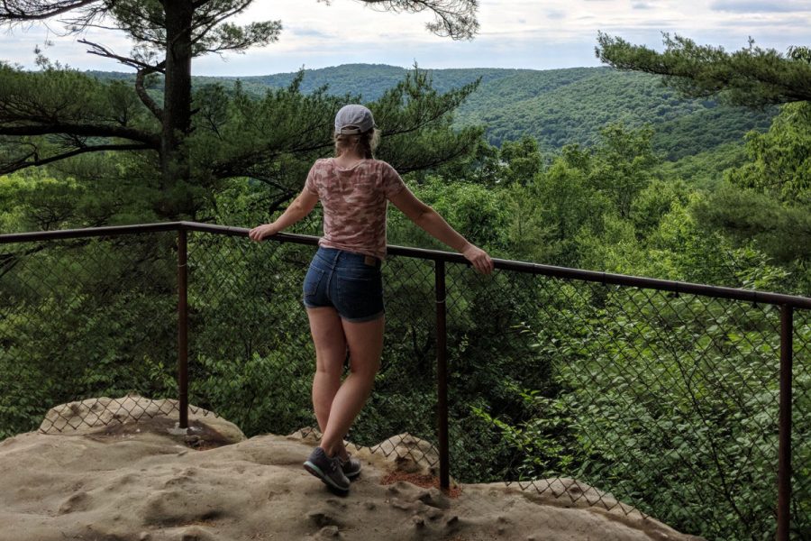 Myself enjoying the beautiful view at Cook Forest while on a hike last summer.