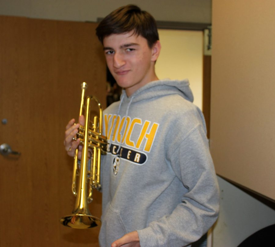 Be in charge of your instrument don’t let your instrument be in charge of you! Junior Larry Leasure is putting his trumpet away in the band locker room after playing in his jazz band class on December 6th.  Leasure has been playing the trumpet for 8 years he started playing in 4th grade and has done high school jazz band for 2 years, this being his second.