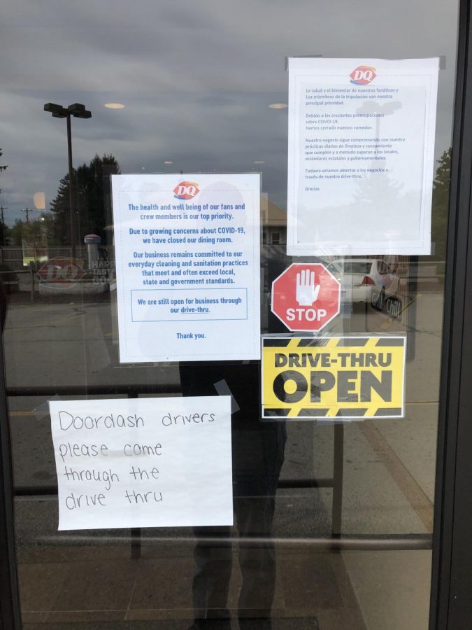 This is the front doors to the Dairy Queen. 