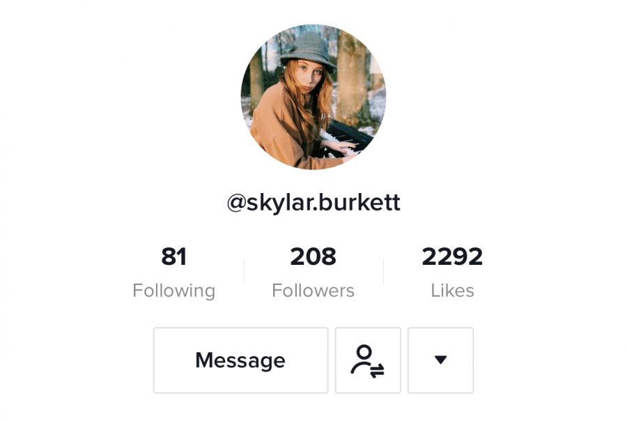 Senior Skylar Burketts TikTok has over 200 followers!