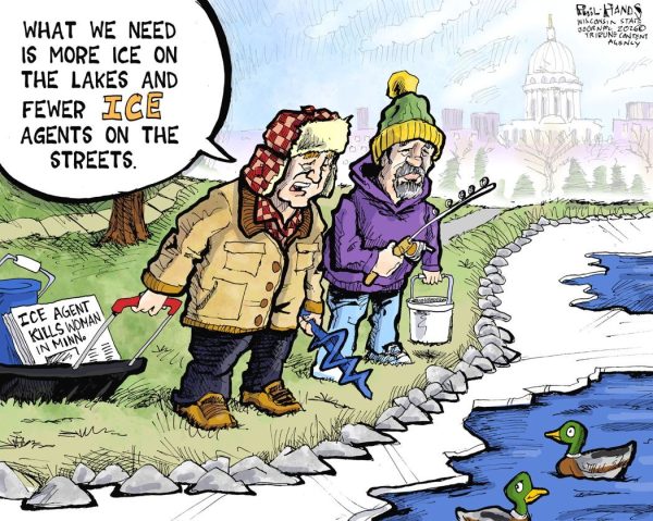 Political cartoon by Phil Hands